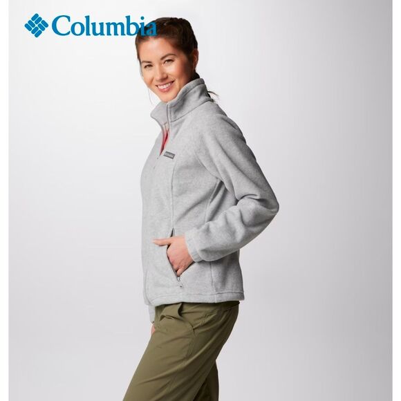 Columbia Cirrus Grey Heather Benton Springs Full Zip Fleece Jacket Size Small - Picture 2 of 14